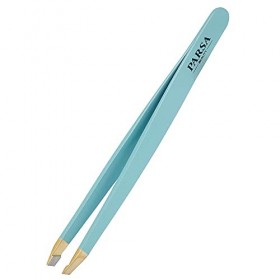PARSA Beauty Pince à épiler oblique turquoise avec poignée antidérapante Soft Touch