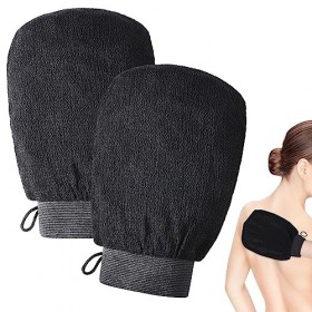 Lot de 2 gants exfoliants, gants de bain, gants exfoliants pour le nettoyage du corps, gants exfoliants pour massage de la pe
