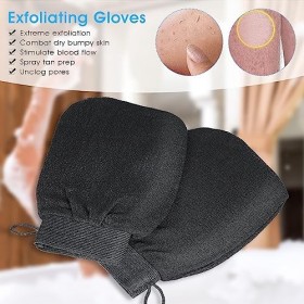 Lot de 2 gants exfoliants, gants de bain, gants exfoliants pour le nettoyage du corps, gants exfoliants pour massage de la pe