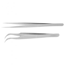 Pince à épiler pour Extension de Cils 2 Pièces Pince à épiler pour Extension de Cils Pince à épiler à Pointe Droite en Acier 