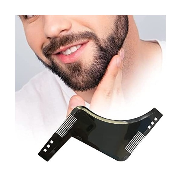 Peigne Pochoir Barbe Homme, Peigne Barbe, Peigne Barbe Outil de Façonnage et de Coiffage de la Barbe, pour Contour Barbe Bear