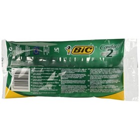 Bic Comfort 2&nbsp;Double Lame Rasoir Jetable Lot de 5