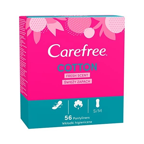 Carefree Protège-slips Cotton Feel Normal au parfum frais, taille normale, 56 pièces lot de 1 