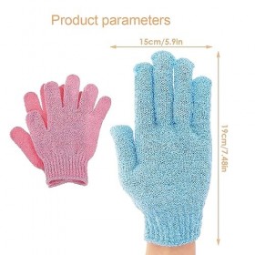 2 Paires Gants Exfoliants Gants Bain Double Face Douche Spa Gants Massage Remover Dead Skin Gants Exfoliants Nettoie Pores Pr