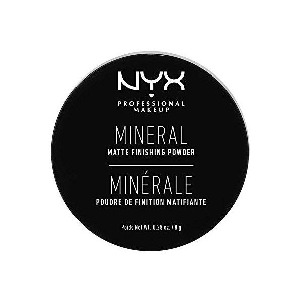 NYX Professional Makeup Poudre de Finition Minérale, Poudre Libre, Fini Mat, Contrôle de la Brillance, Teinte : Light/Medium