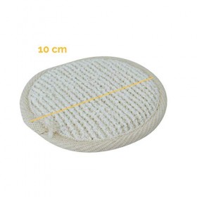 Vivezen ® Disque exfoliant pour le visage en fibre de bambou 10 cm avec poignée de maintien