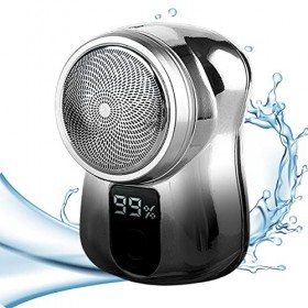 Mini rasoir électrique | voyage pour hommes Petit rasoir pour hommes - Affichage puissance Rasoir à barbe rechargeable USB po