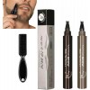 Elmyse Stylo de remplissage de barbe, kit de stylo de remplissage de barbe étanche avec brosse à barbe, crayon à barbe pour h