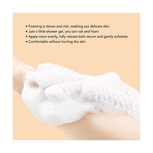 Exfoliant, Gants Exfoliants Double Face, Massage Doux Moussant Dense pour Spa de beauté