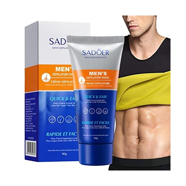 Crème dépilatoire pour hommes,Crème dépilatoire à action rapide | Crème dépilatoire peau sensible pour la poitrine, le dos, l