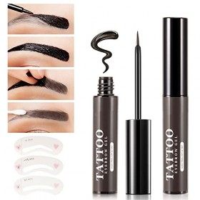 Kit de Pochoirs pour Sourcils, Longue Durée et Imperméable, Marron foncé et Kit de Mise en Forme pour des Sourcils Parfaits, 