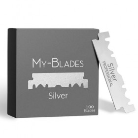 My-Blades Lot de 100 lames de rasoir à simple tranchant en acier trempé allemand, demi-lames pour rasoir et shavette