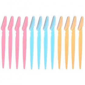 12 Pièces Rasoir Visage Femme,Rasoir Sourcil,Outil de Dermaplaning Exfoliant,pour Tailler et Modeler les Sourcils,pour Femmes