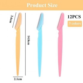 12 Pièces Rasoir Visage Femme,Rasoir Sourcil,Outil de Dermaplaning Exfoliant,pour Tailler et Modeler les Sourcils,pour Femmes