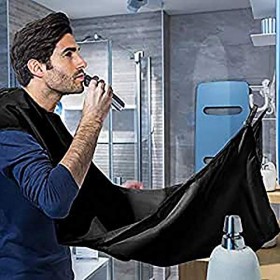 LIHAO Tablier Barbe Imperméable, Bavoir Barbe avec 2 Ventouse pour Fixer au Miroir, Kit Barbe Homme, Accessoires pour Rasoirs