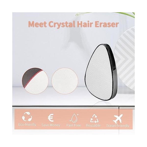 Épilateur en Cristal, Gomme Dépilatoire Nano Gomme à Cheveux en Cristal pour Femmes et Hommes, Portable Outil dÉpilation Exf