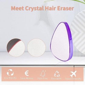 Épilateur en Cristal, Nano Gomme Dépilatoire, Outil dépilation Indolore pour Femmes et Hommes, Réutilisable et Lavable, Epil