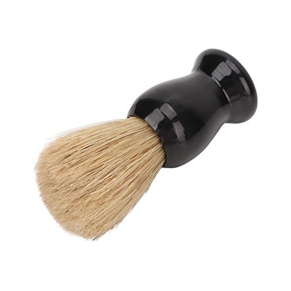 Brosse à Barbe avec Manche incurvé, Poils Synthétiques pour une élimination Efficace de la Mousse et des Résidus, Légère et P