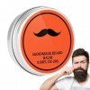 Crème à barbe pour hommes | Beurre de barbe hydratant | Cire à barbe plus épaisse pour la croissance des poils du visage, bau