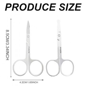 DDKY 4 pièces ciseaux sourcils,Ciseaux bout rond Ciseaux de poil nez,Beauté en Acier Inoxydable, Ciseaux de Beauté Domestique
