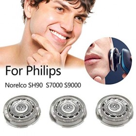 cuffslee Lot de 3 têtes de rasoir de rechange pour Philips Norelco SH90 S7000 S9000