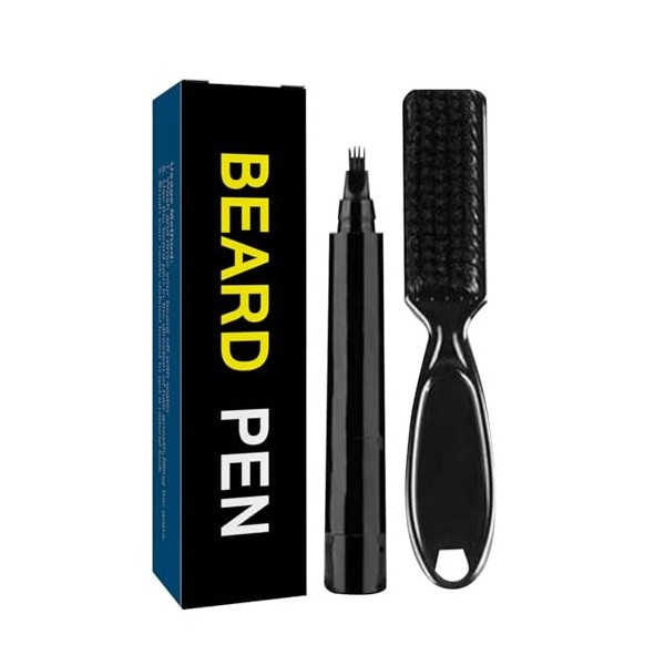 Stylo couleur barbe,Peinture à barbe imperméable pour hommes - Coloration de barbe pour hommes, assombrissement de barbe pour