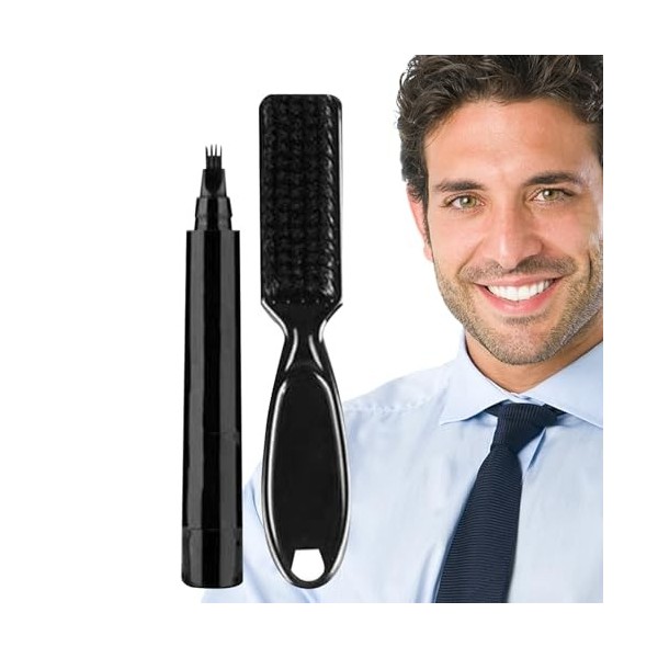 Marqueur de barbe pour hommes | Remplisseur de crayon à barbe pour hommes,Coloration de barbe pour homme, mascara à barbe pou