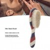 Brosse à Barbe Portable avec Poignée Rayée, Brosse de Nettoyage Douce pour Hommes, Style de Barbe de Barbier – Nettoyage Effi