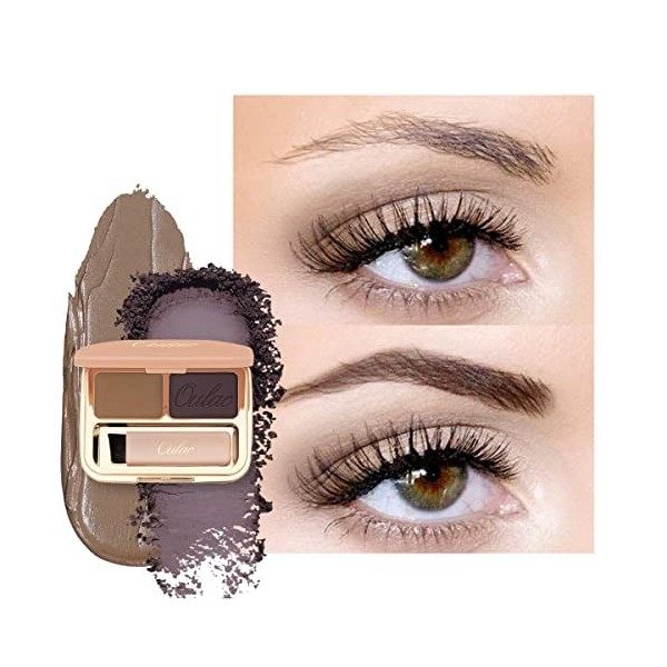 Oulac Palette à sourcils Waterproof-Gel À Sourcils Longue Tenue Maquillage Sourcil Poudre Cire à Sourcils 2 IN 1, Résultat Na