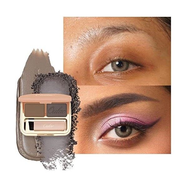 Oulac Palette à sourcils Waterproof-Gel À Sourcils Longue Tenue Maquillage Sourcil Poudre Cire à Sourcils 2 IN 1, Résultat Na