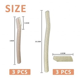 Lot de 6 rasoirs à sourcils en acier inoxydable, épilateur et tondeuse pour le visage sûrs, tondeuse à sourcils portable, exf