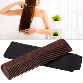 Peignes En Bois De Santal Noir Portables Pour Hommes, Modèle De Style De Barbe, Peigne à Cheveux Avec Sac De Rangement En Pu,