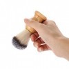 Brosse de Rasage à Barbe, Poils Synthétiques Doux, Manche en Bois, Outil de pour un Rasage Confortable