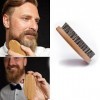 Brosse ronde en poils durs, moustache, sanglier, poignée militaire, peigne en bois, pour homme, barbe, soin des cheveux, croi