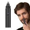 Tondeuse à poils faciaux, double tranchant, rotative à 360°, tondeuse électrique pour poils de nez, charge USB, tondeuse prof