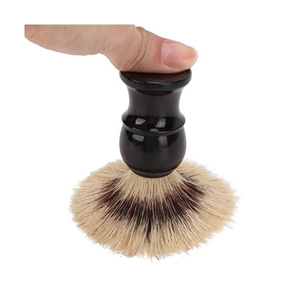 Brosse de Rasage pour Hommes, Brosse de Nettoyage de Barbe Moussante à Poignée pour les Voyages en Salon à Domicile, Brosse à