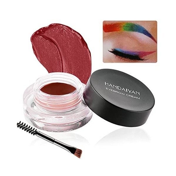 Lishang Gel Crème Sourcils Brow Pomade Makeup Pommade Sourcils Coloration Eyebrow Gel Maquillage Cadeau pour Femme Vin rouge