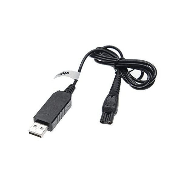 vhbw Câble USB de charge compatible avec Philips RQ1280, SensoTec, SensoTouch 2D, SensoTouch 3D rasoir - Câble dalimentation