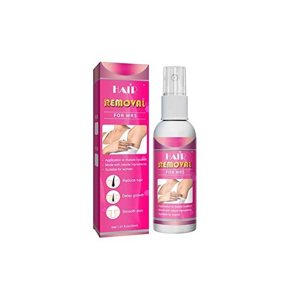 Spray Dépilation Dépilation Inhibiteur de Poils Doux Spray Dépilation Indolore Spray Dépilatoire Doux pour Visage,Aisselles,B