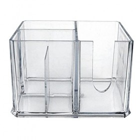 Herklotzn Boîte de rangement à 4 compartiments pour ciseaux de coiffeur transparent 