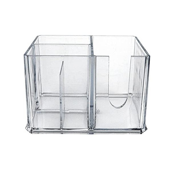 Herklotzn Boîte de rangement à 4 compartiments pour ciseaux de coiffeur transparent 