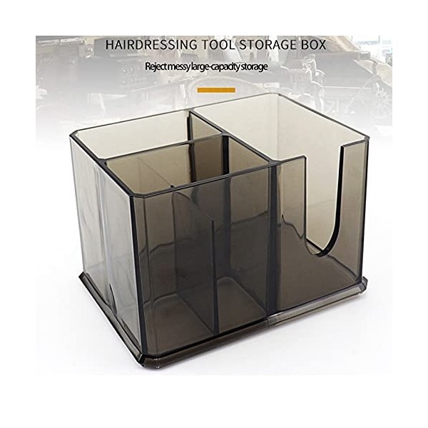 Herklotzn Boîte de rangement à 4 compartiments pour ciseaux de coiffeur transparent 