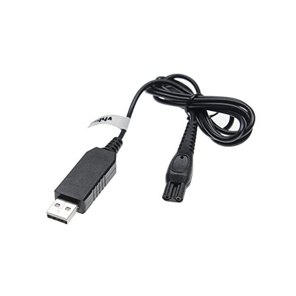 vhbw Câble USB de charge compatible avec Philips HQ8142, HQ8150, HQ8160, HQ8170, HQ8173, HQ8200 rasoir - Câble dalimentation