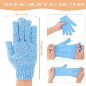 Gants Exfoliants,3 Paires de Gants de Bain Exfoliant en Luffa Naturel pour Douche Corps Gants Exfoliants