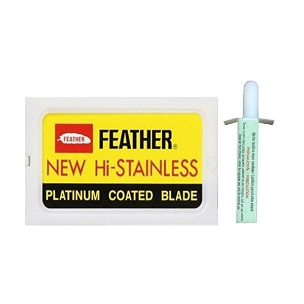 10 Lames Fẹather New Hi-Stainless avec un crayon hémostatique