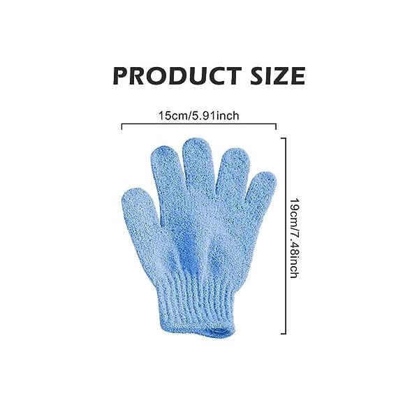 4 paires Gant Exfoliant Corps Gant Exfoliant Gommage Corps Manchons de douche multifonctions Gants de bain exfoliants réutili