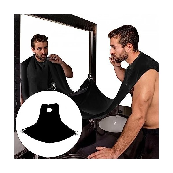 Tablier de rasage pour miroir - bavoir de rasage homme (barbe et moustache)