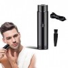 Mini Portable Electric Shaver, Waterproof Pocket Cordless Shaver, USB Rechargeable Rotary Razor, Wet and Dry Use, Mens Rotary