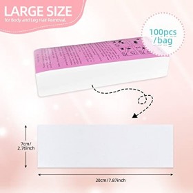 Lot de 100 bandes de cire non tissées pour cire chaude et pâte à sucre, épilation bikini, tissu non tissé, cire dépilation p