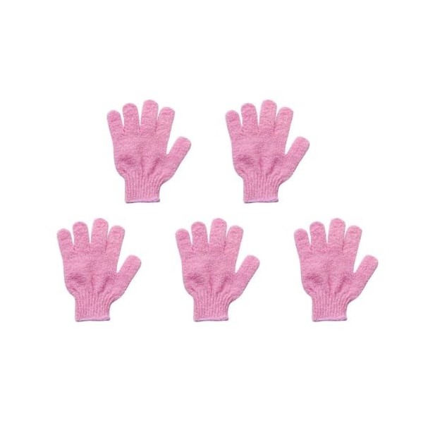 FOLODA Lot de 5 gants de douche réutilisables pour nettoyer le corps et enlever la saleté et les peaux mortes